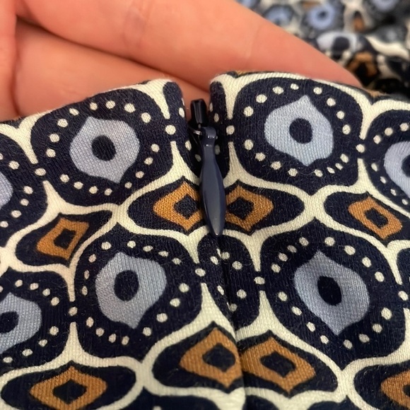 J. McLaughlin Devon Dress Blue White Brown Size XS - Picture 5 of 10